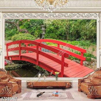 Tranh cây cẩm màu đỏ