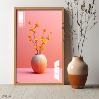 Mẫu tranh bình hoa mới nhất trang trí phòng khách, phòng ăn