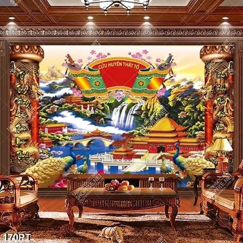 Tranh thờ CỬU HUYỀN THẤT TỔ in kính