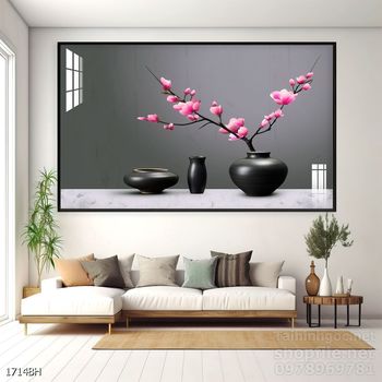 Tranh bình hoa nghệ thuật sang trọng