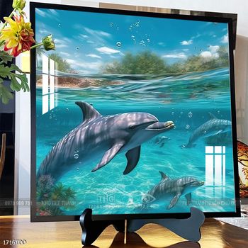 Tranh cá heo đẹp độc đáo