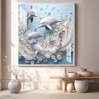 Tranh treo tường cá heo đại dương