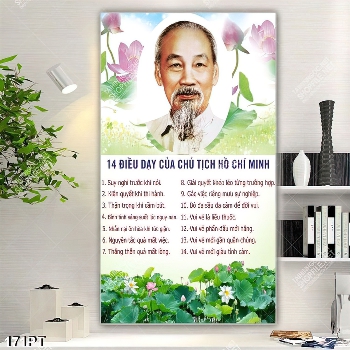 Tranh treo tường 14 diều dạy của chủ tịch HỒ CHÍ MINH Tranh treo tường 14 diều dạy của chủ tịch HỒ CHÍ MINH