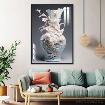 Tranh bình hoa hiện đại treo tường sang trọng ý nghĩa