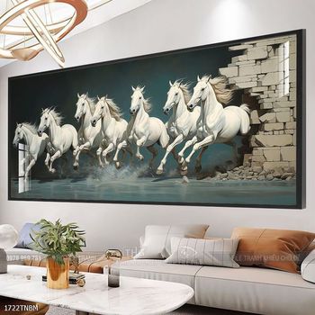 Tranh ngựa bát mã trang trí tường nhà