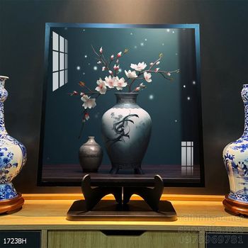 Mẫu tranh bình hoa nghệ thuật decor tường