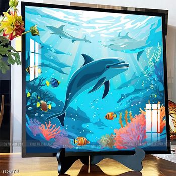 Tranh cá heo đẹp độc đáo