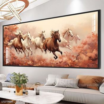 Tranh ngựa bát mã treo tường phòng khách