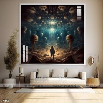 Tranh nghệ thuật phi hành gia treo trang trí tường