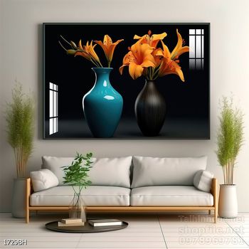 Mẫu tranh bình hoa nghệ thuật decor trang trí tường