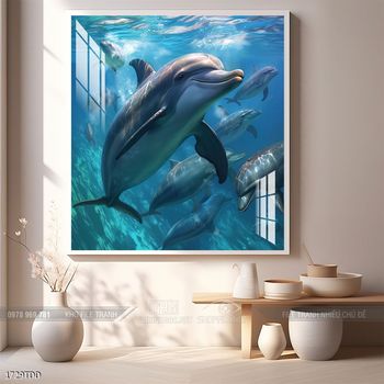 Tranh treo tường cá heo đại dương