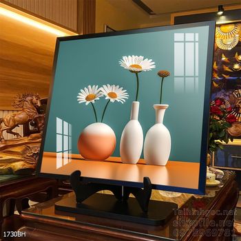 Mẫu tranh bình hoa sang trọng đẹp độc đáo