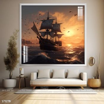 Tranh thuyền buồm và cảnh biển