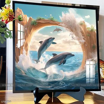 Tranh cá heo đẹp độc đáo