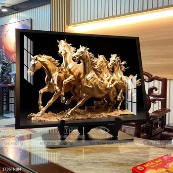 Tranh ngựa bát mã treo tường phòng khách