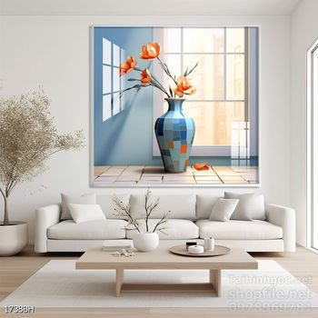 Tranh bình hoa đẹp decor trang trí tường