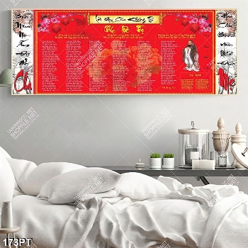 Tranh lời dạy của KHỔNG TỬ in kính