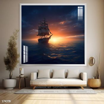 Tranh thuyền buồm và cảnh biển