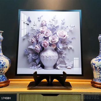 Tranh bình hoa đẹp trang trí tường