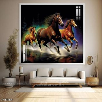 Tranh ngựa bát mã trang trí tường nhà