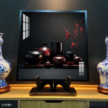 Mẫu tranh bình hoa nghệ thuật decor trang trí tường