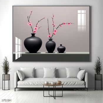 Tranh bình hoa nghệ thuật sang trọng