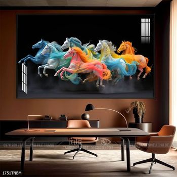 Tranh ngựa bát mã treo tường phòng khách