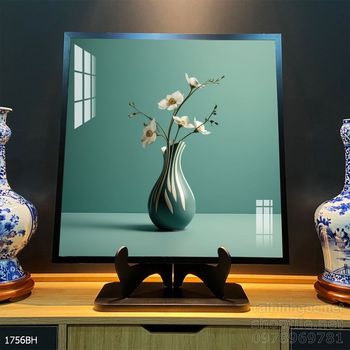 Mẫu tranh bình hoa nghệ thuật decor tường