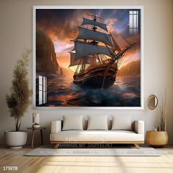 Tranh thuận buồm xuôi gió trang trí tường nhà