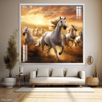 Tranh ngựa bát mã decor trang trí tường