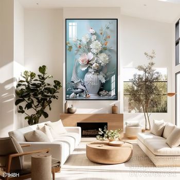 Tranh bình hoa độc đáo trang trí phòng khách