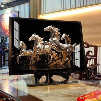 Tranh ngựa bát mã trang trí tường nhà