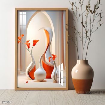 Mẫu tranh bình hoa đẹp hiện đại trang trí tường nhà