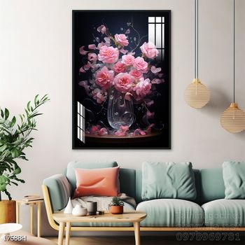 File tranh bình hoa đẹp decor tường nhà trang trí