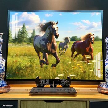 Tranh ngựa bát mã treo tường phòng khách