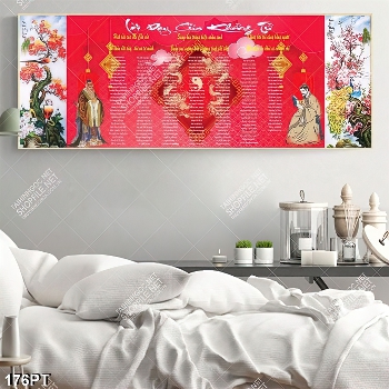 Tranh thờ lời dạy của KHỔNG TỬ chất lượng cao