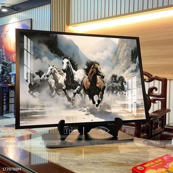 Tranh ngựa bát mã decor trang trí tường