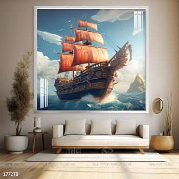 Tranh thuận buồm xuôi gió treo tường