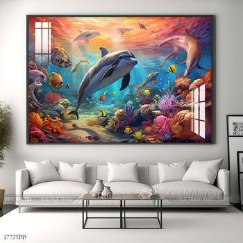 Tranh treo tường cá heo dễ thương