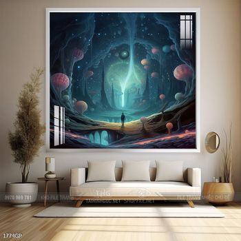 Tranh phi hành gia decor tường nhà