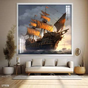 Tranh phong thủy thuận buồm xuôi gió tài lộc đẹp