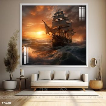 Tranh thuyền buồm và cảnh biển