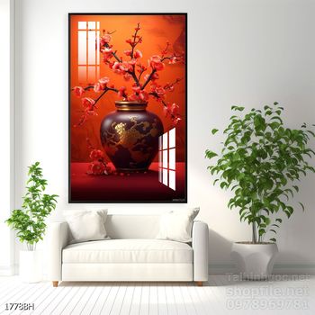 Tranh bình hoa 3D tuyệt đẹp