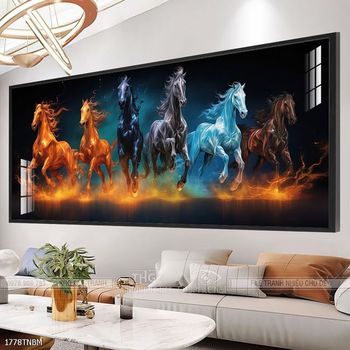 Tranh ngựa bát mã treo tường phòng khách
