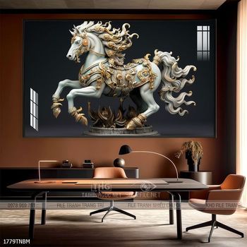 Tranh ngựa bát mã decor trang trí tường