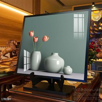 Mẫu tranh bình hoa nghệ thuật decor trang trí tường