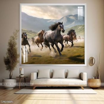 Tranh ngựa bát mã trang trí tường nhà