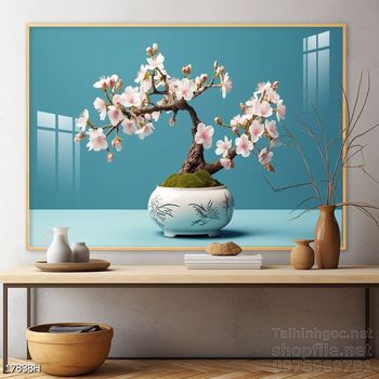 Tranh bình hoa độc đáo trang trí phòng khách