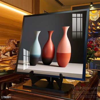 Mẫu tranh bình hoa trang trí tường đẹp tinh tế