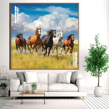 Tranh ngựa bát mã treo tường phòng khách